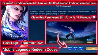 x2 Mobile Legends Redeem Codes September 22 2024  MLBB All New Diamond Codes  Free MLBB Diamonds [upl. by Ttreve547]