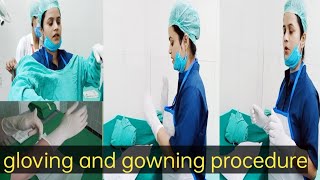 gloving and gowning procedure very easy mathered [upl. by Rosse397]