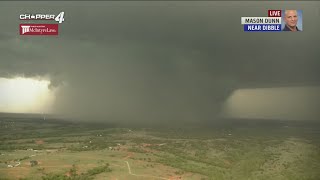 April 19 2023 Large tornado near Cole Oklahoma [upl. by Mathis350]