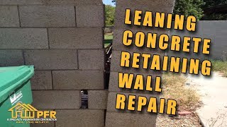 LEANING CONCRETE RETAINING WALL REPAIR 704 7876972 CHARLOTTE NC [upl. by Heinrich]