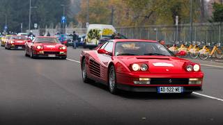 Ferrari Testarossa 40 years anniversary event  30 512TR F512M and Testarossa [upl. by Mollee]