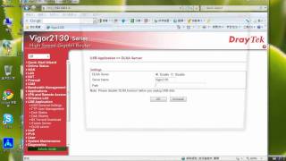 DrayTek Vigor2130 USB Application  DLNA [upl. by Aharon]