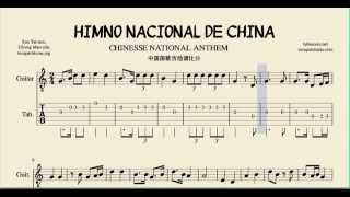 China National Anthem Tabs Sheet Music for Guitar Tabs [upl. by Lotti]