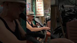 Barber Hits The Peace Pipe Right After My Shave 🇻🇳 vietnam hanoi barbershop [upl. by Yeslrahc]