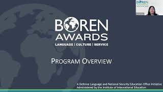 Boren Awards for CriticalLanguage Study [upl. by Ennovyhs]