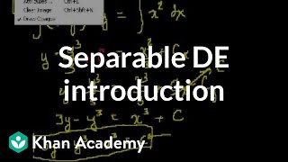 Old separable differential equations introduction  Khan Academy [upl. by Adest]