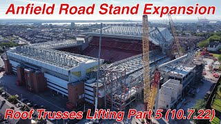 Anfield Road Stand Roof Trusses Lift Part 5 on 10722 [upl. by Raynor]