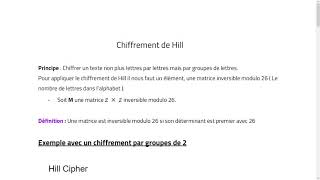 Cryptographie  Chiffrement de Hill 13  Principes [upl. by Nicholas]