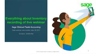 Sage 50cloud Pastel ZA  Recording of live webinar  Everything about Inventory [upl. by Cralg]