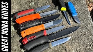 9 Awesome Knives from Mora Morakniv Garberg Kansbol Companion Bushcraft amp More Knives [upl. by Aidan891]