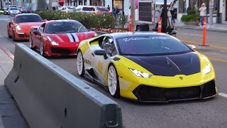 Beverly Hills Car Spotting Ford GT Ferrari SF90 Porsche 911 GT2RS Ferrari 488 Pista [upl. by Seadon]