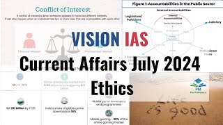 July 2024  Vision IAS Current Affairs Ethics [upl. by Nyliac]