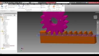ANIMACIÓN DE UN ENGRANAJE CREMALLERAPIÑÓNINVENTOR AUTODESK [upl. by Reilly131]