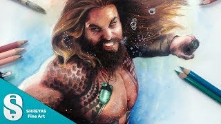 Speed Drawing Aquaman  Jason Momoa [upl. by Novyaj]