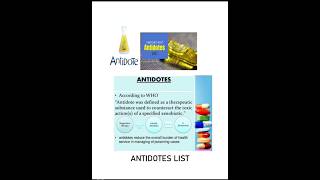 Drugs antidotes shorts antidotes medical pharmacology [upl. by Ravi]