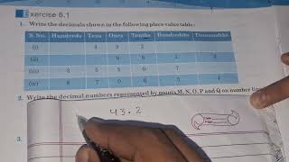 WRITE THE DECIMALS SHOWN IN THE FOLLOWING PLACE VALUE TABLE [upl. by Athena]