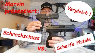 Schreckschuss vs scharfe Pistole Heckler amp Koch P30 [upl. by Arramat786]