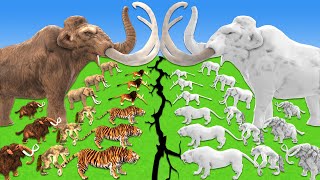 PREHISTORIC Mammals vs White Albino Giants White Mammoth Takes on WOOLLY Mammoth in Epic Size Show [upl. by Ayatal]