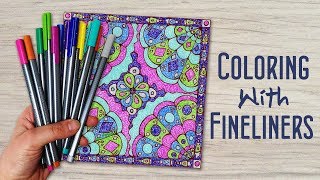 How to Color with Staedtler Fineliners Squiggle Style Coloring Tutorial [upl. by Annaeed226]