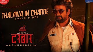 DARBAR Hindi  Thalaiva In Charge Lyric Video  Rajinikanth  AR Murugadoss  Anirudh  Raftaar [upl. by Woodley]