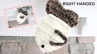 Free Crochet Stocking Pattern  Crochet Christmas Stocking For Beginners  Cat Stocking Right Handed [upl. by Jillana995]