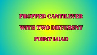 Propped cantilever with two different point loads Lecture 4 [upl. by Leahcimed]