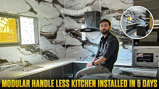 How to install handleless kitchen in 5 days  Modular kitchen installation [upl. by Herc]