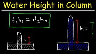 Height of Water in a Barometer Given Density amp Column Height of Mercury  Chemistry Problems [upl. by Anehta]