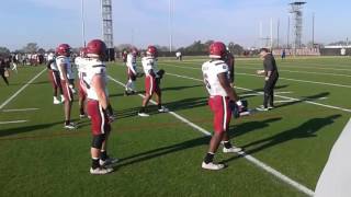 Linebacker drills at Tuesdays practice [upl. by Inaluiak267]