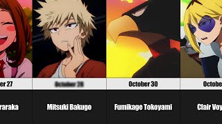 Birthdays of All MY HERO ACADEMIA Characters [upl. by Lilybelle]