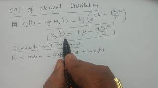 cgf of Normal distribution Cumulants and Moments of Normal distribution  BSc Statistics [upl. by Farley]