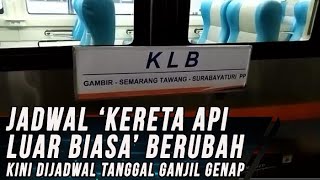 Jadwal Kereta Api Luar Biasa Berubah Kini Dijadwal Ganjil Genap [upl. by Edlun]