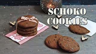 CHOCOLATE COOKIES SELBER MACHEN  Schoko Kekse backen außen knusprig innen weich Cookie Rezept [upl. by Tabitha]