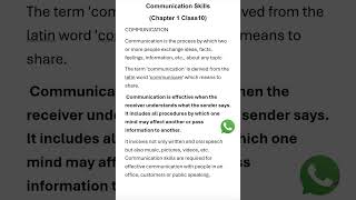 Communication Skills Class 10 Code 402 Chapter1 [upl. by Wrdna]