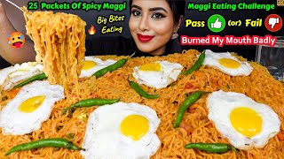 Eating 25 Packets Spicy Maggi Noodles Eating Challenge Indian Street Food ASMR Eating Mukbang Video [upl. by Brightman101]