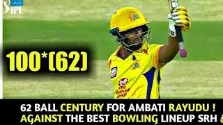 Watch Ambati Rayudu Brilliant Hundred Vs SRH for CSK [upl. by Enna]