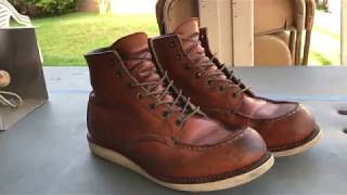 Red Wing 10875 6” Moc Toe Oroiginal 8 Month Update [upl. by Ahsita]