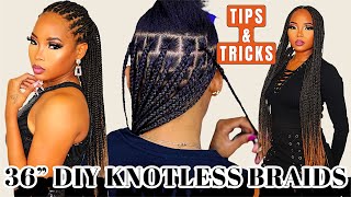 knotless box braids tutorial for beginners   FEAT BTL BRAIDING RACK [upl. by Hugh]