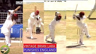 BRIAN LARA 1998  VINTAGE SHOTS  CUTS PULLS DRIVES FLICKS VS ENGLAND [upl. by Eelnodnarb]