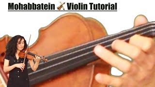 Mohabbatein 🎻 Simple Violin Tutorial With Color Coded Strings [upl. by Moselle333]