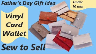 Sew to sell Fathers Day Gift Sewing vinyl wallet made with scraps saved from landfill [upl. by Aioj]