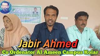 Jabir Ahmed Co Ordenator Al Ameen Campus Kolar 2nd Al Ameen District Level Urdu Literary Festival [upl. by Ennyleuqcaj]