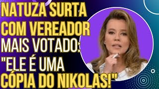 VELÓRIO NA GLOBONEWS Natuza surta com o vereador mais votado e diz que ele é uma cópia do Nikolas [upl. by Airehc]