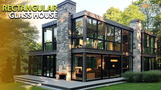 Minimalist Rectangular Glass House with Contemporary Industrial Architecture [upl. by Cartwright363]