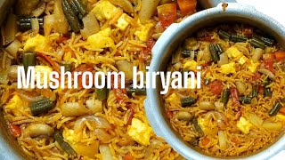 காளான் பனீர் பிரியாணி mushroom paneer veg biryani in cooker [upl. by Annaliese614]