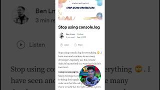 ❌ Stop using consolelog js javascript shorts school4u codingschool [upl. by Anert336]