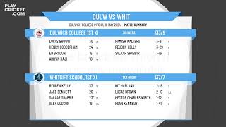 Dulwich College 1st XI v Whitgift School 1st XI [upl. by Yirinec]