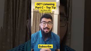 OET Listening  1 Top Tip For Listening Part C 🥰 How I Got 400 In OET Listening shorts [upl. by Yenitsed]