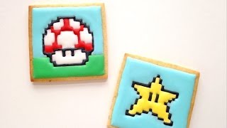 How To Decorate Mushroom and Star Cookies Nintendo Collab with TheVegetarianBaker [upl. by Hezekiah]