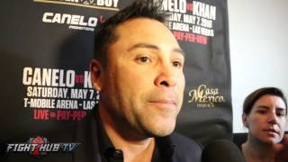 Oscar De La Hoya quotCanelo v Golovkin will happen Hes a great fighter but not a star like Caneloquot [upl. by Clifton157]